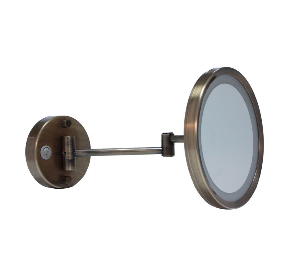 Bakır Kaplama Ledli Işıklı Makyaj - Traş Aynası