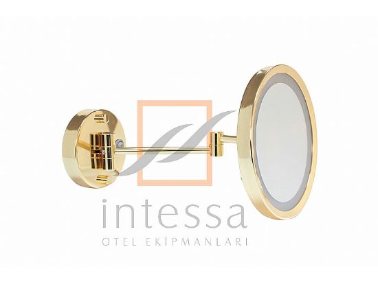 Altın Kaplama Ledli Işıklı Makyaj - Traş Aynası